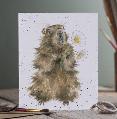 Carte de souhait marmotte