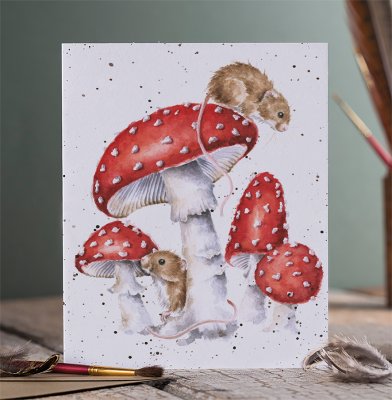 Carte de souhait souris/champignon