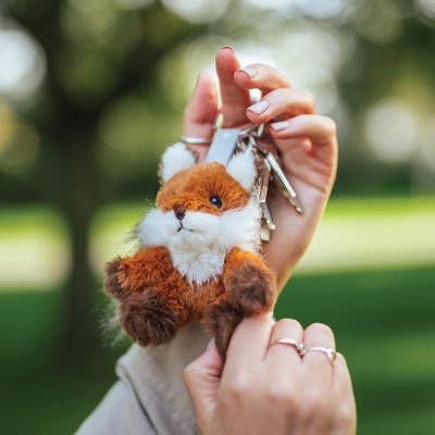 Porte-clés en peluche renard
