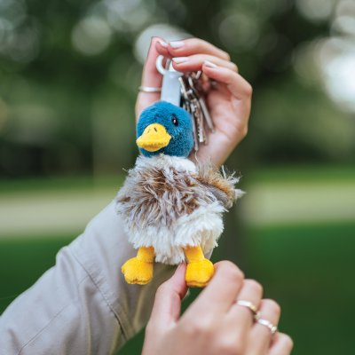 Porte-clés en peluche canard