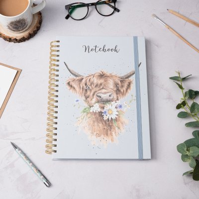 A4 cow notebook daisy coo blue