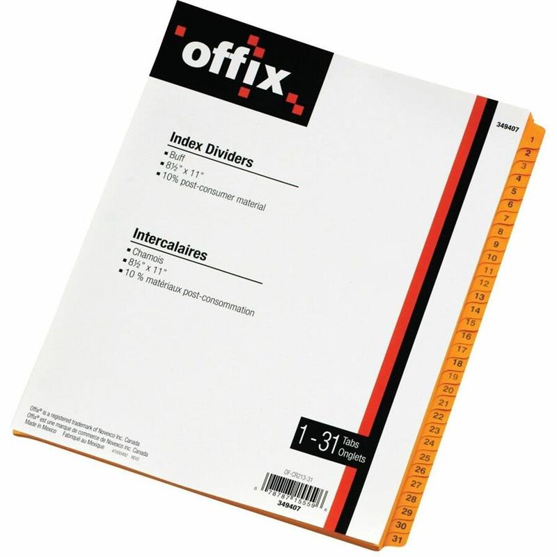 Image Offix® Buff  Index Dividers