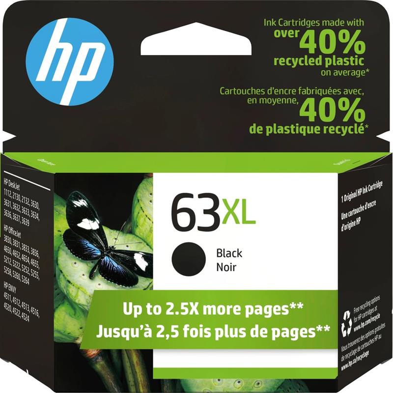 Image HP 63XL High Yield Inkjet Cartridge