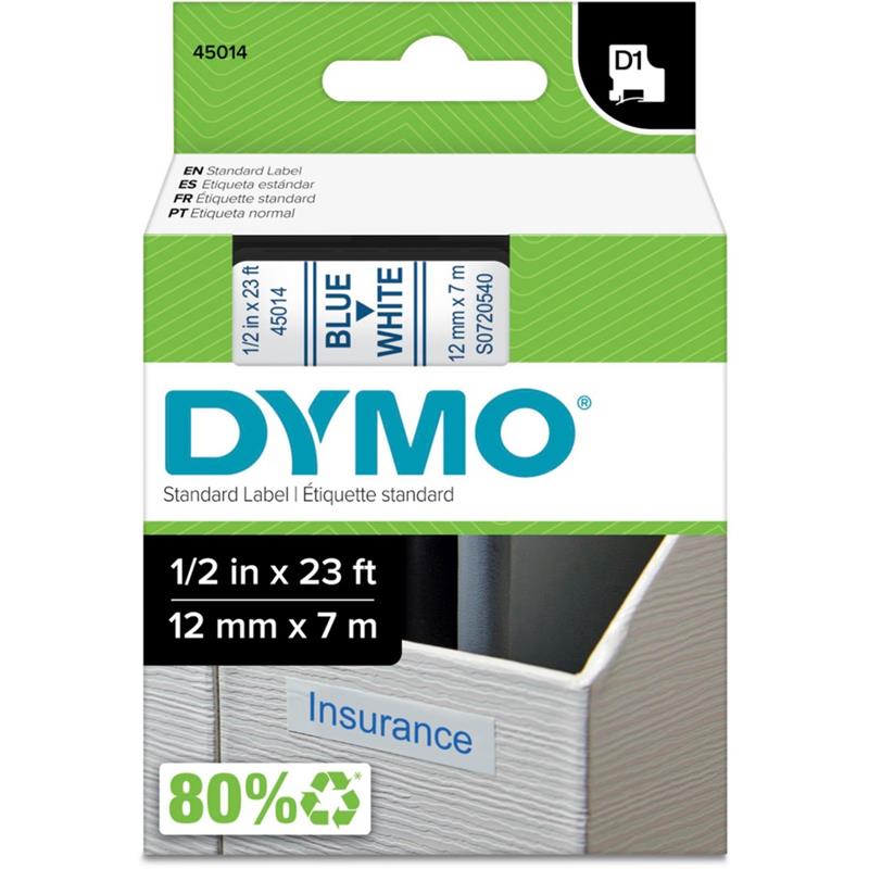 Image DYMO TAPE CART.BLUE/WHITE CARD