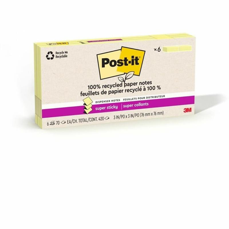 Image Post-it® Super Sticky Recycled Notes – Canary Yellow