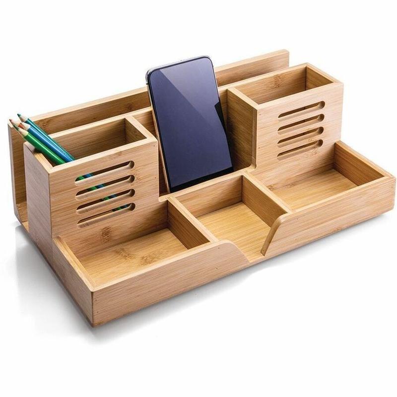 Image Officemate Bamboo Desktop Organizer