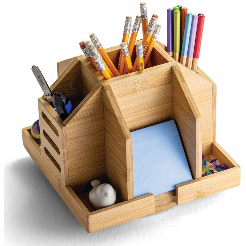 Image Bamboo Rotary.Office Organizer